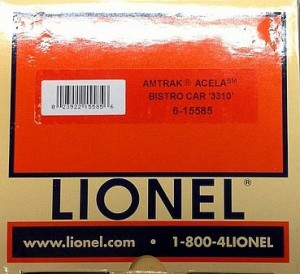 Lionel Acela Bistro Car 3310 – 6-15585